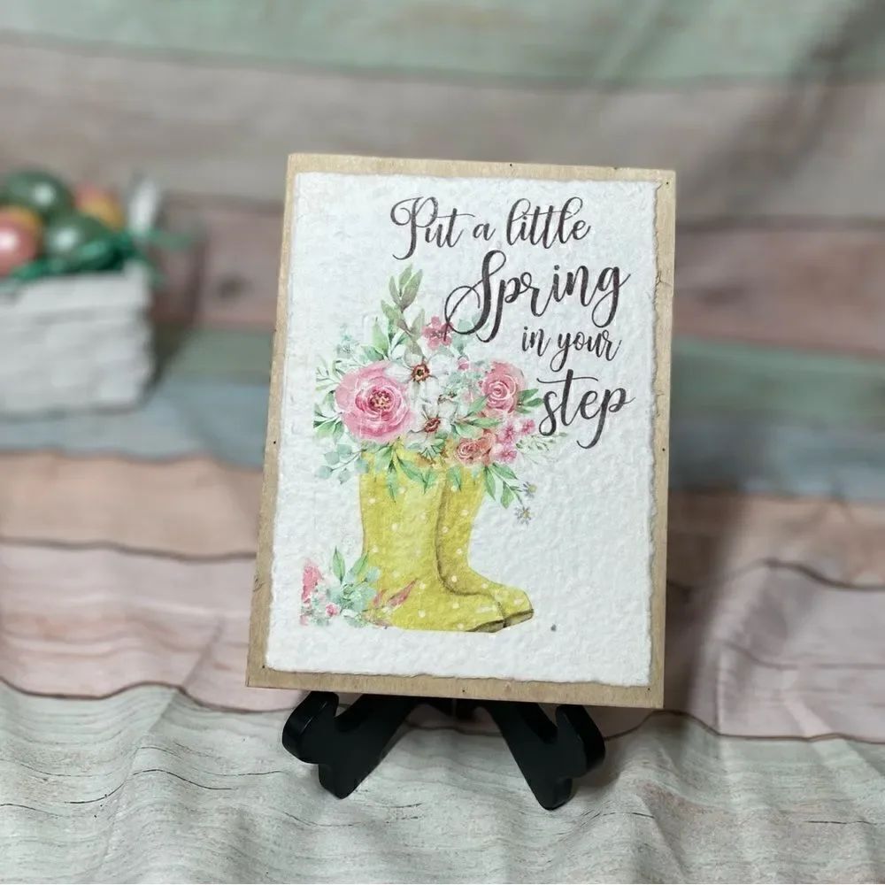 “Put A Little Spring In Your Step” NEW Tabletop Home Decor Holiday Seasonal